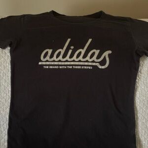 Adidas Women's Black Tee with Silver Lettering